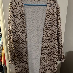 Leopard Print Open Cardigan